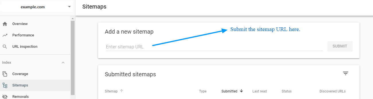 Sitemap in Search Console