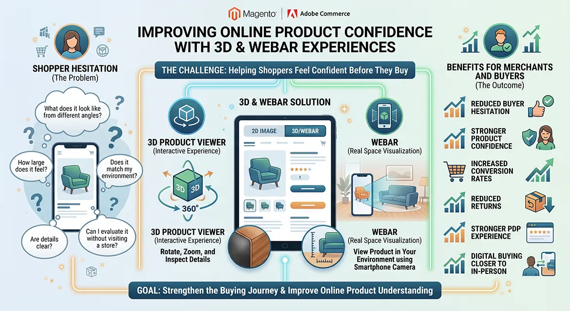 Magento 3D product visualization and WebAR experience improving online product confidence