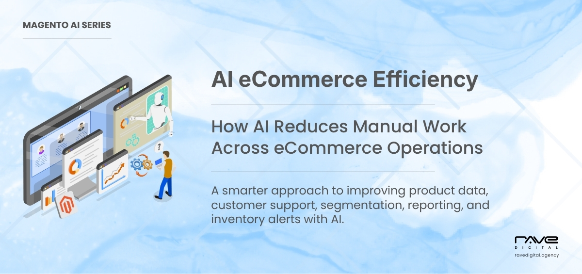 AI eCommerce efficiency reducing manual work across Magento operations
