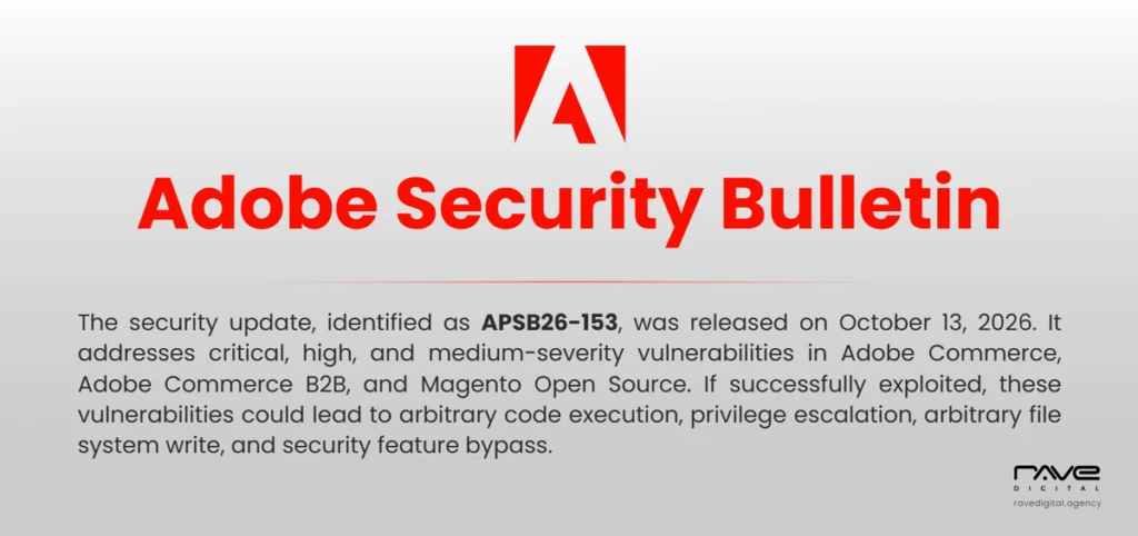 APSB26-153: Adobe Releases October Security Update for Adobe Commerce and Magento Open Source