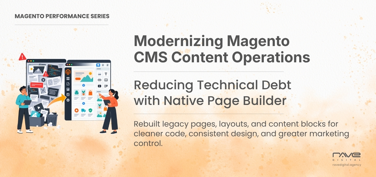 Magento CMS modernization with native Page Builder to reduce technical debt